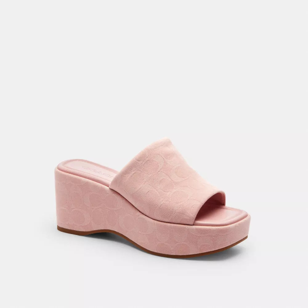 Phoebe Platform Sandal In Signature Denim - Ballerina.