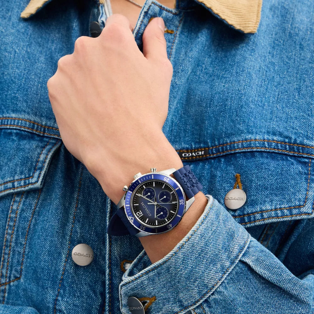 Cole Watch, 44MM - Navy Blue