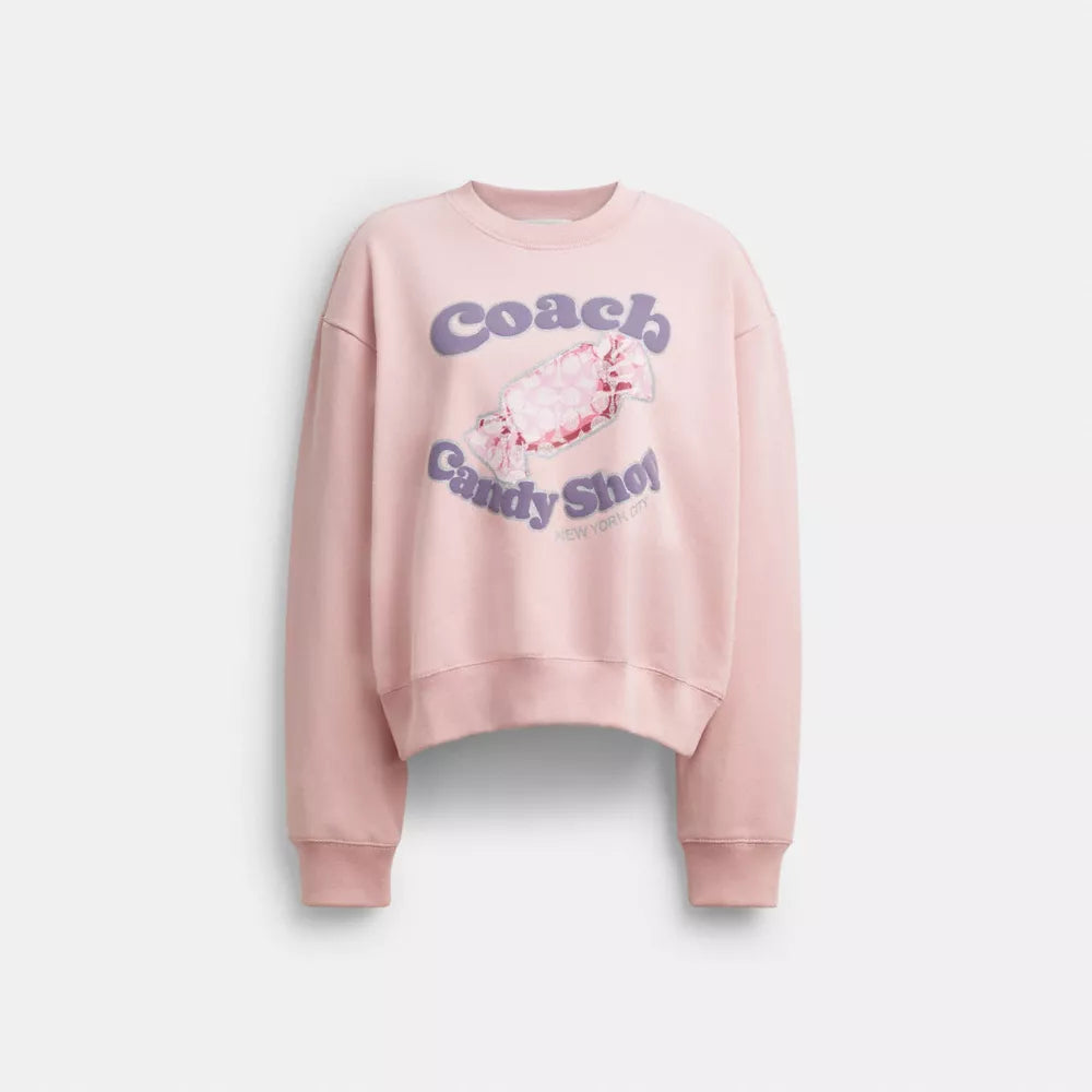 Candy Shop Crewneck Sweatshirt - Peach Skin