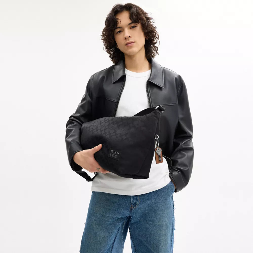 Leo Crossbody In Signature Nylon - Nylon/Black