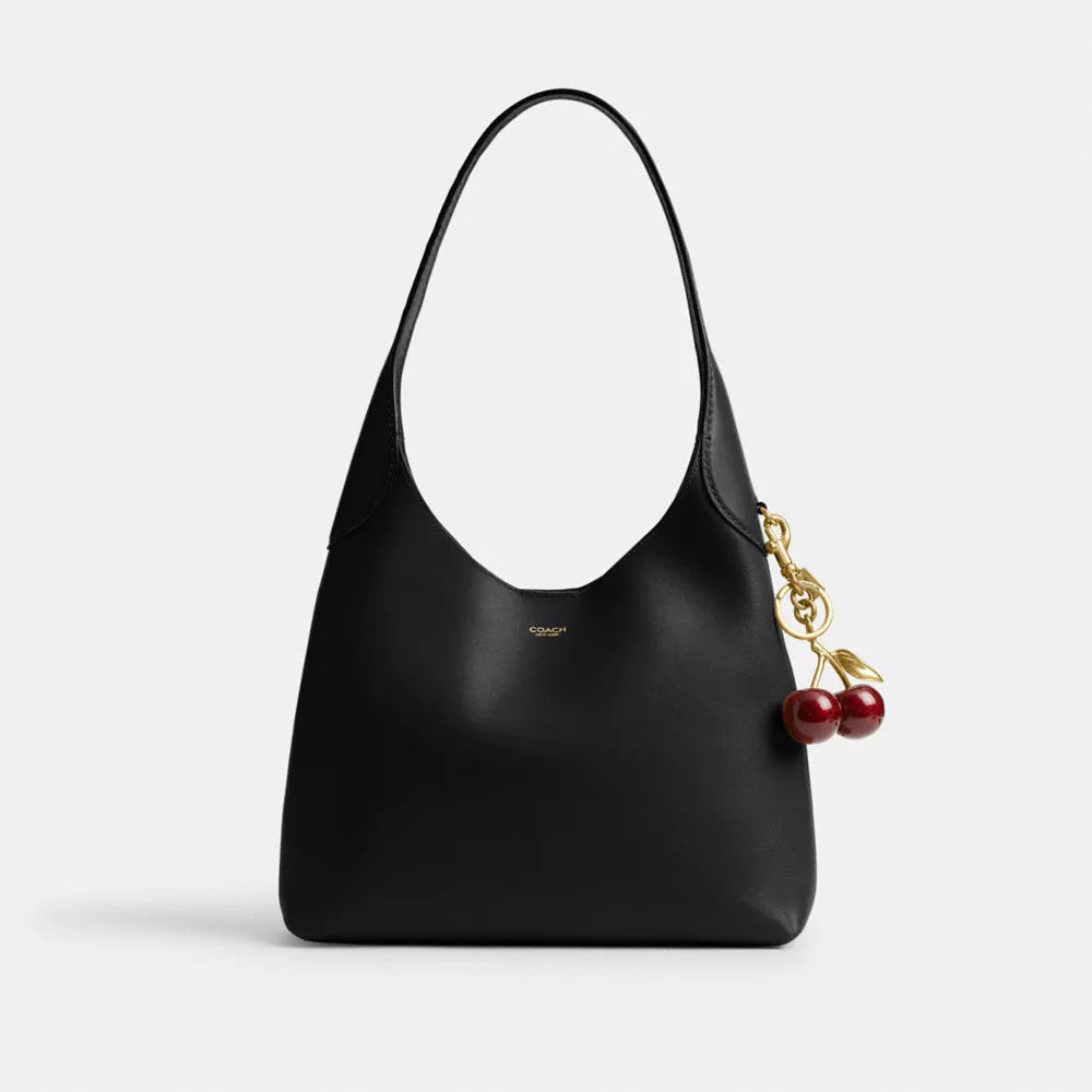 Brooklyn Shoulder Bag 28 - Natural Grain Leather/Brass/Black