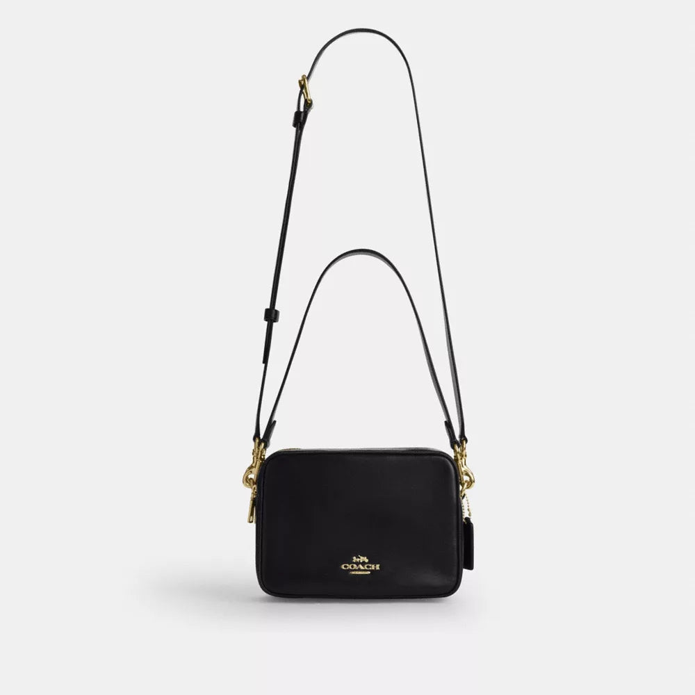 Carey Crossbody Bag - Crinkle Leather/Gold/Black