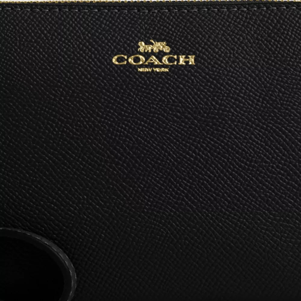Corner Zip Wristlet - Crossgrain Leather/Gold/Black