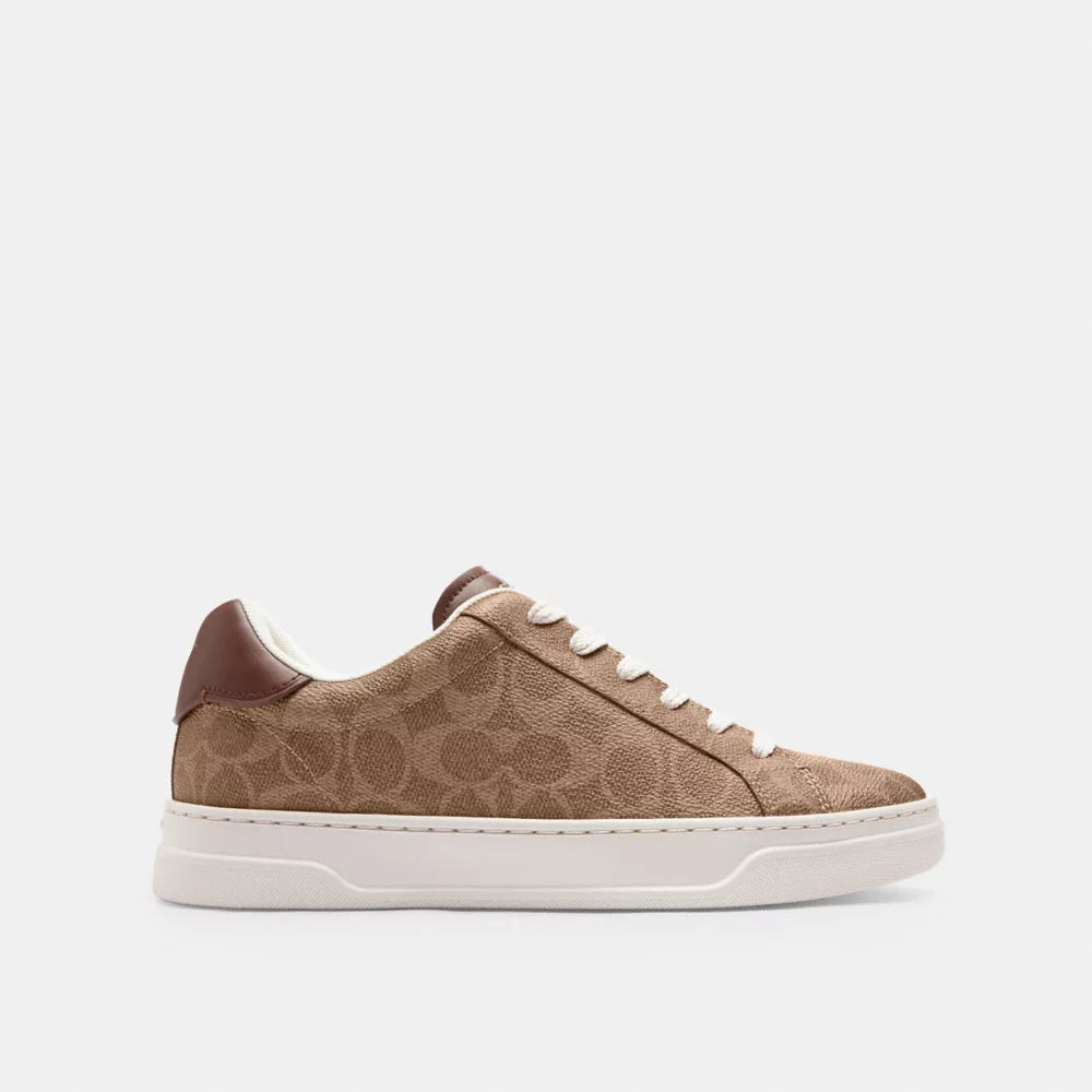 High Line Sneaker In Signature Canvas - Signature Canvas/Brown Khaki