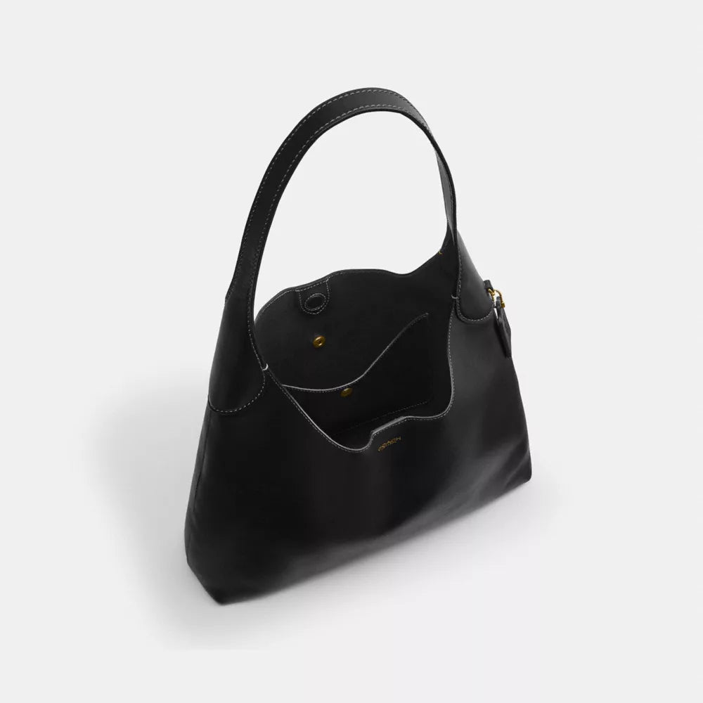 Brooklyn Shoulder Bag 34 - Natural Grain Leather/Brass/Black