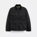 Denim Chore Coat With Flannel Lining - Black Wash