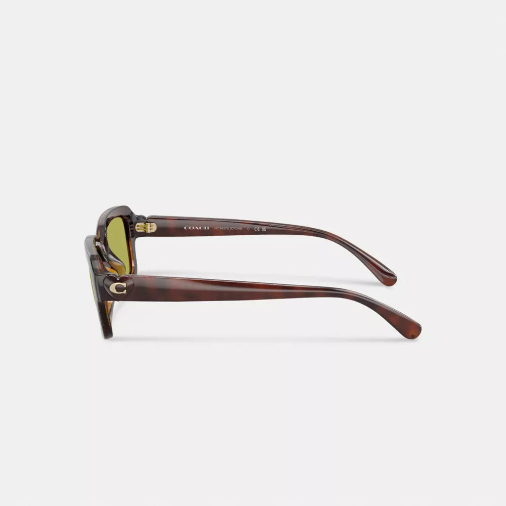 C Heart Narrow Square Sunglassses - Dark Tortoise