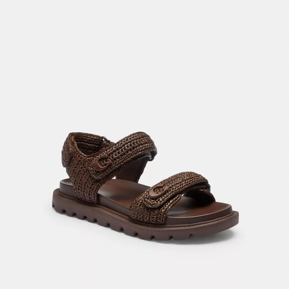 Brynn Raffia Sandal - Maple