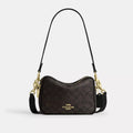 Mini Carey Crossbody Bag In Signature Canvas - Signature Canvas/Gold/Walnut/Black