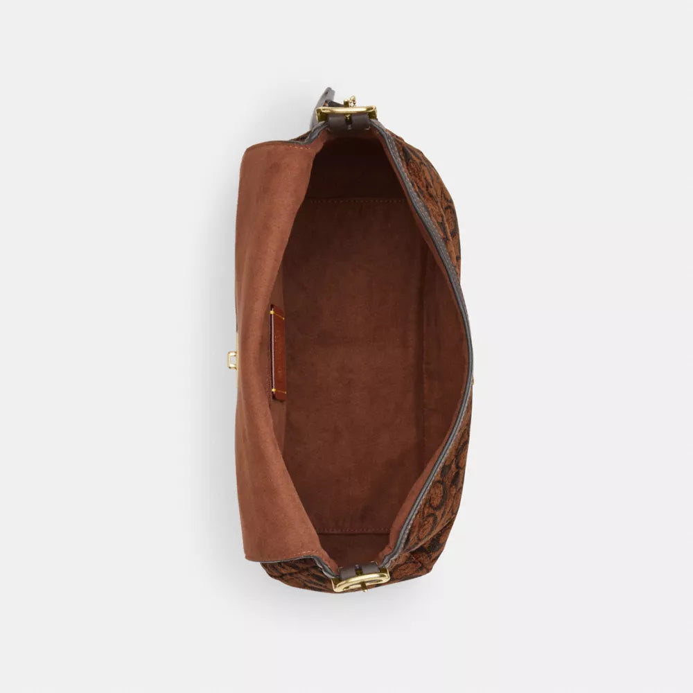 Etta Flap Bag In Signature Chenille - Signature Chenille/Gold/Truffle