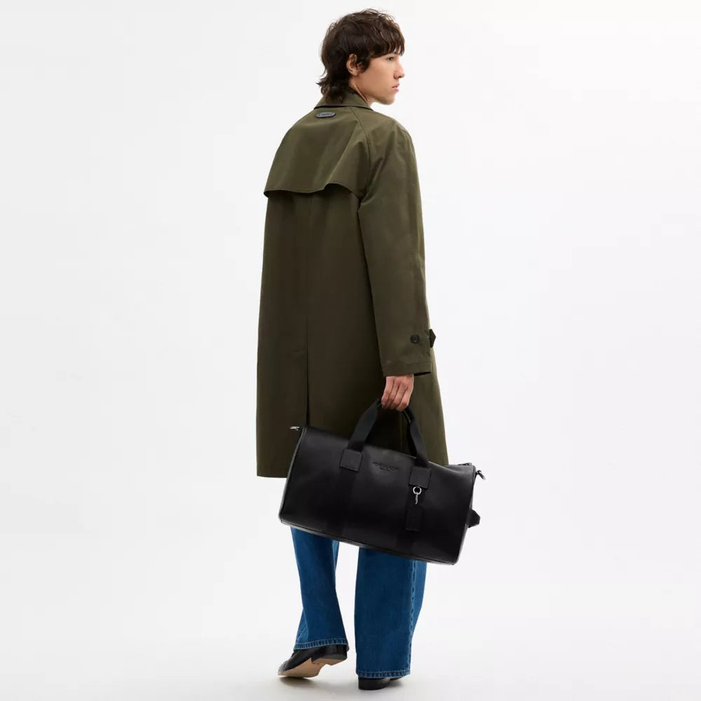 Explorer Duffle Bag 45 - Pebbled Leather/Silver/Black