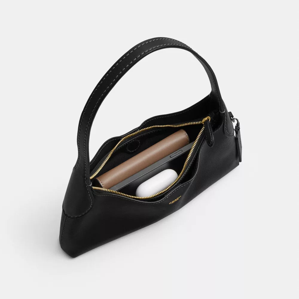 Brooklyn Shoulder Bag 26 - Natural Grain Leather/Brass/Black