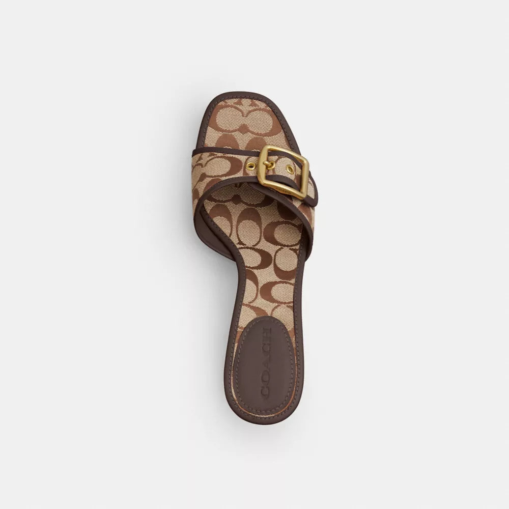 Margot Sandal In Signature Sateen Jacquard - Signature Jacquard/Khaki/Maple