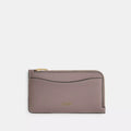 New York Zip Card Case In Colorblock - Smooth Leather/Brass/Ash Multi