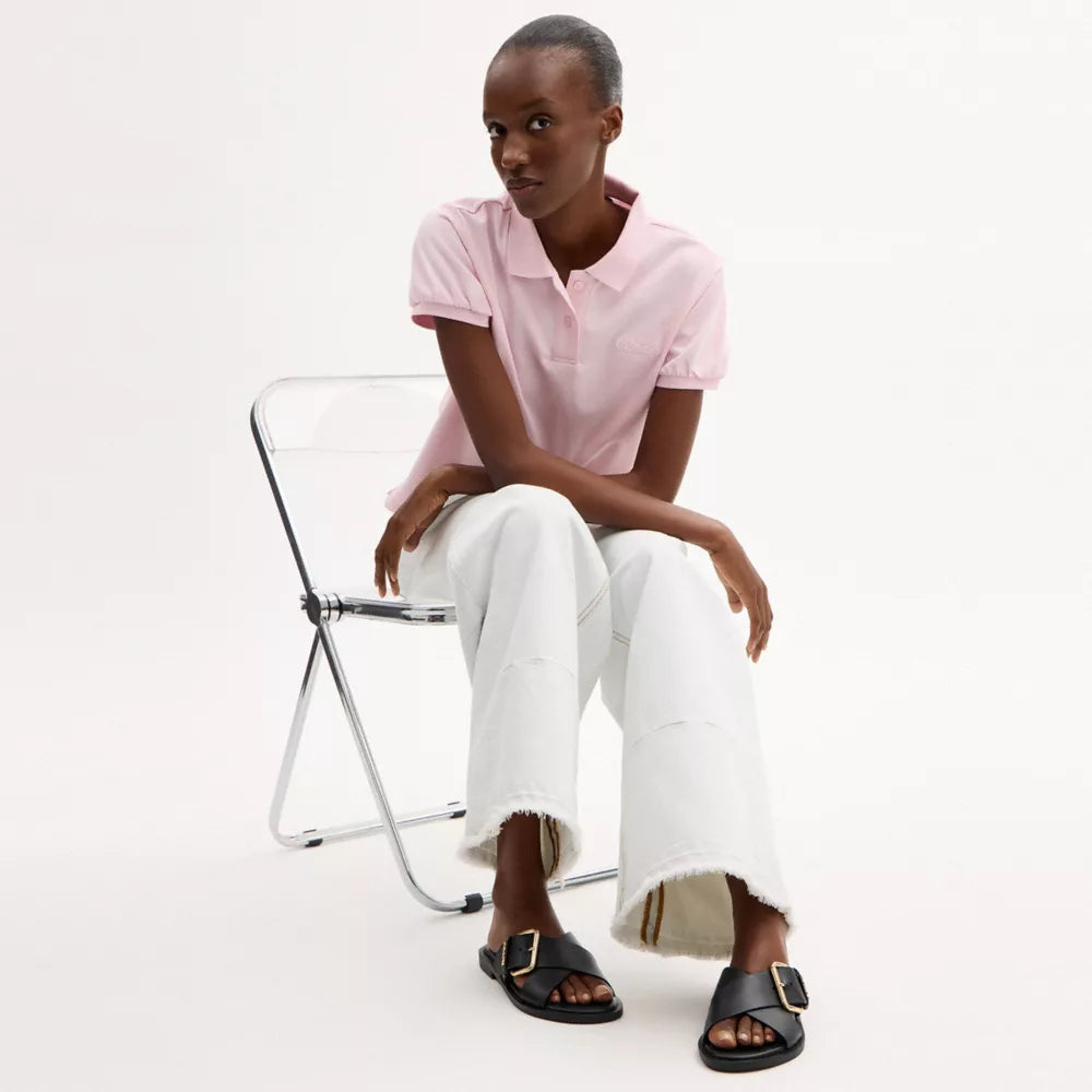 Crisscross Buckle Sandal - Coated Canvas/Black