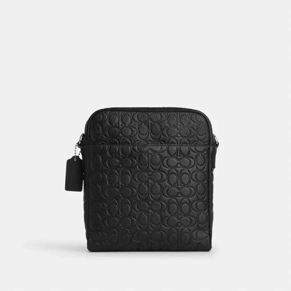 Tristan Crossbody Bag 22 In Signature Leather - Silver/BLACK