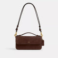 New York Elora Top Handle Crossbody Bag - Suede/Brass/Dark Chocolate