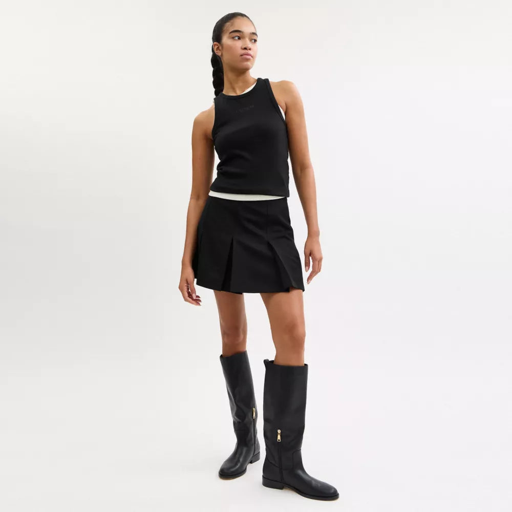 New York Ribbed Tank Top - Black