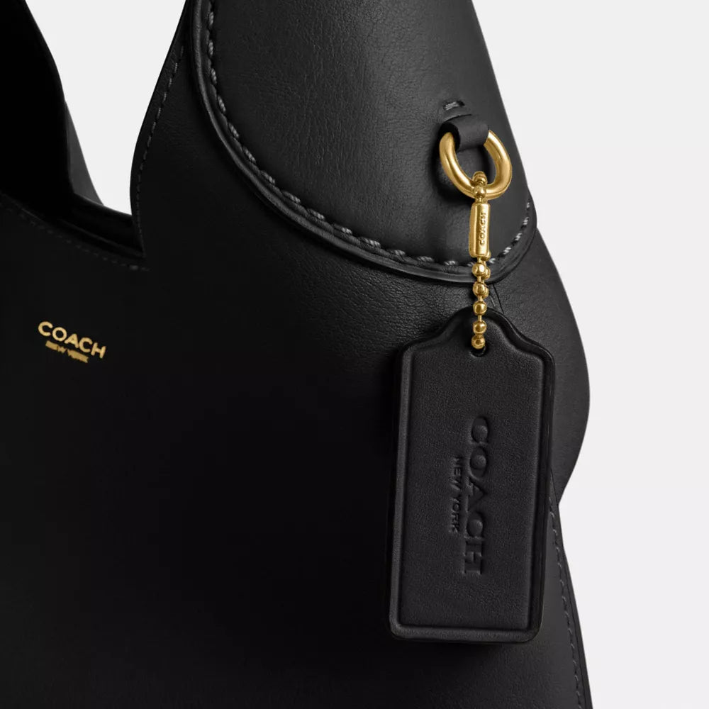 Brooklyn Shoulder Bag 28 - Natural Grain Leather/Brass/Black