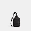 Racer Sling Pack In Signature Canvas - Signature Canvas/Gunmetal/Charcoal/Black