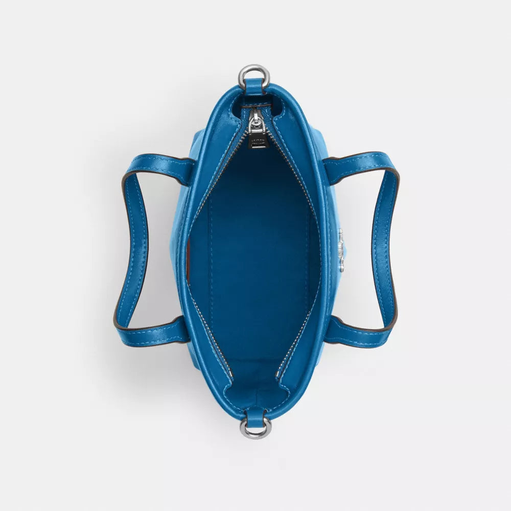 City Mini Tote Bag - Smooth Leather/Silver/Blue Jay
