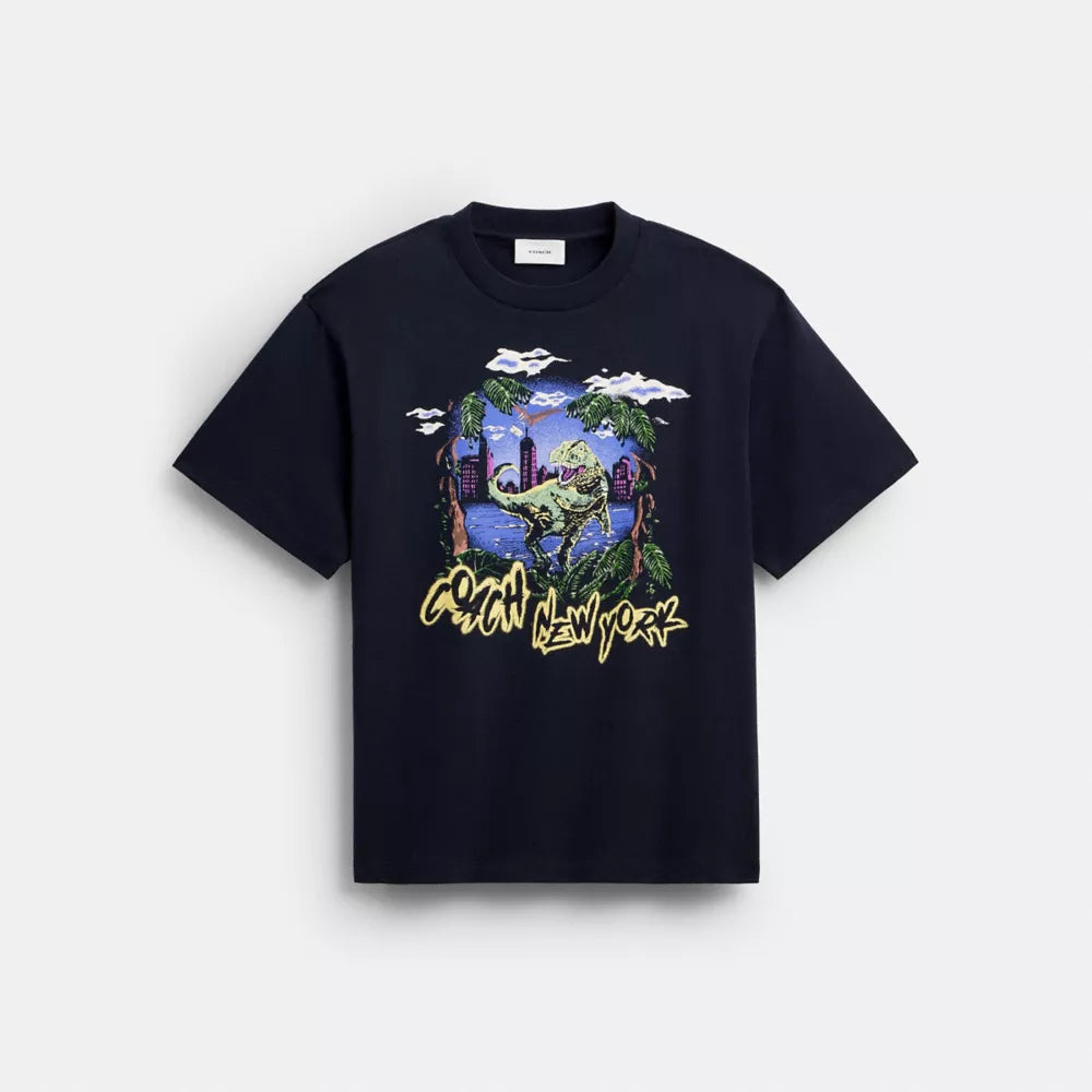Rexy 10th Birthday Jungle Relaxed T-Shirt In Organic Cotton - Blue Multi