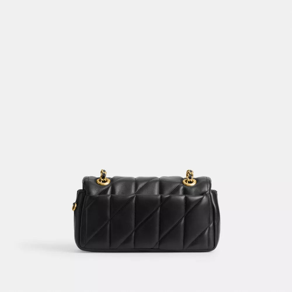 Tabby Shoulder Bag 20 With Pillow Quilting - Smooth Leather/Brass/Black