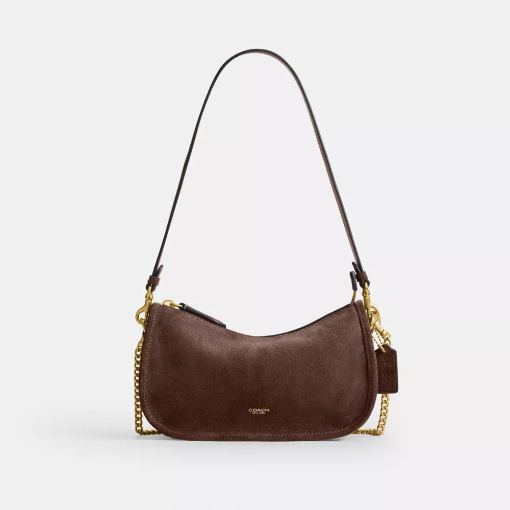 Waverly Bag - Suede/Brass/Dark Chocolate