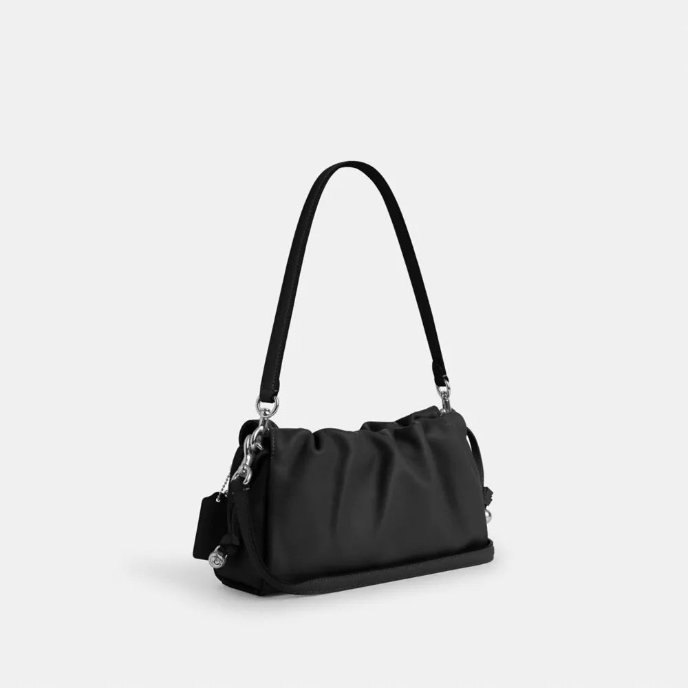 Faye Shoulder Bag - Smooth Leather/Silver/Black