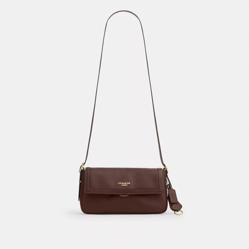 Etta Small Flap Shoulder Bag - Natural Grain Leather/Gold/Maple
