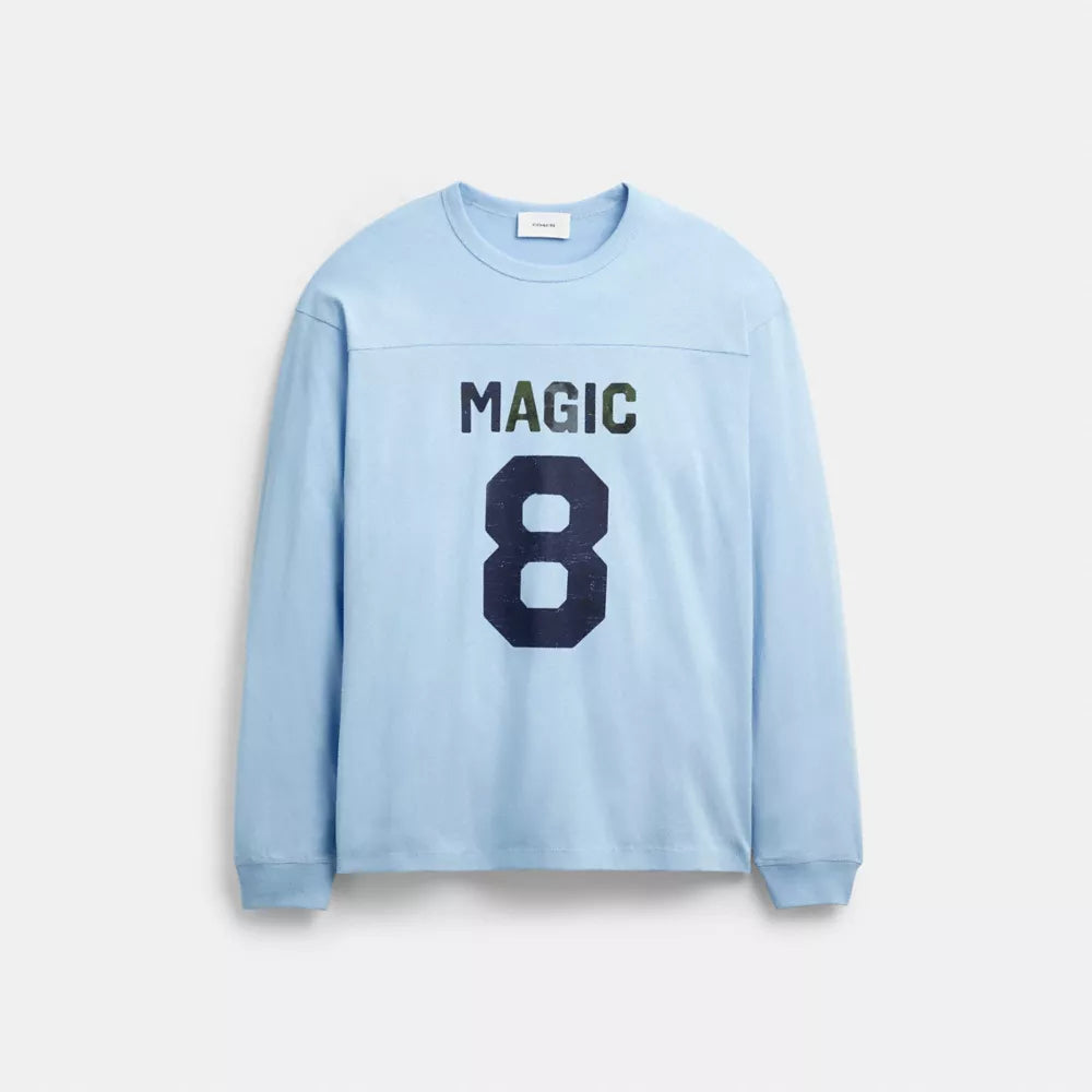 Football Long Sleeve Relaxed T-Shirt - Baby Blue