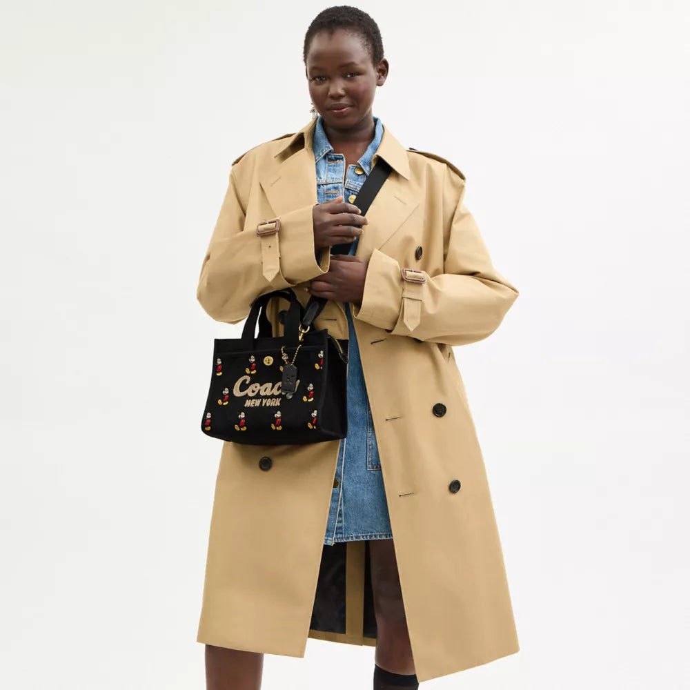 Disney X Coach Cargo Tote Bag 26 With Mickey Mouse In Regenerative Cotton Canvas - Canvas/Brass/Black Multi