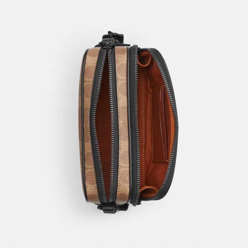 Colton Crossbody Bag 19 In Signature Canvas - Signature Canvas/Matte Black/Tan Black