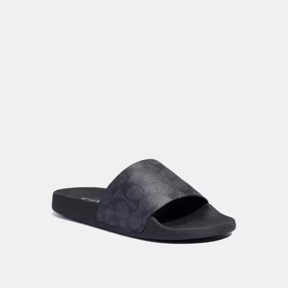 Udele Sport Slide In Signature Canvas - Charcoal/Black