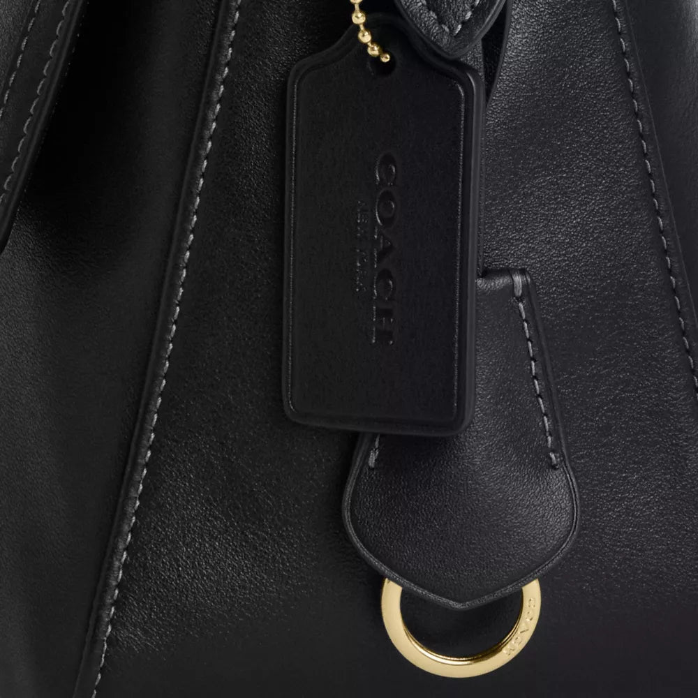 Etta Flap Bag - Natural Grain Leather/Gold/Black