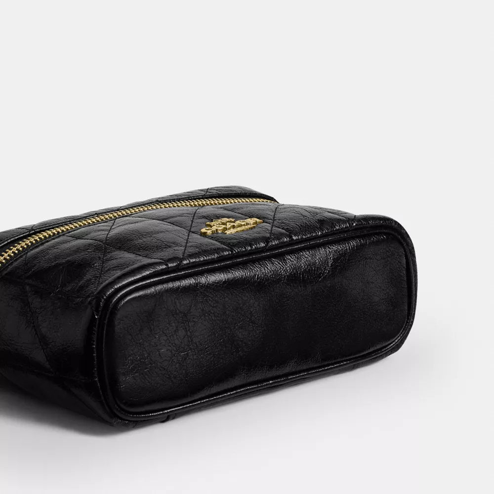 Rainer Crossbody Bag 18 With Quilting - Gold/Black