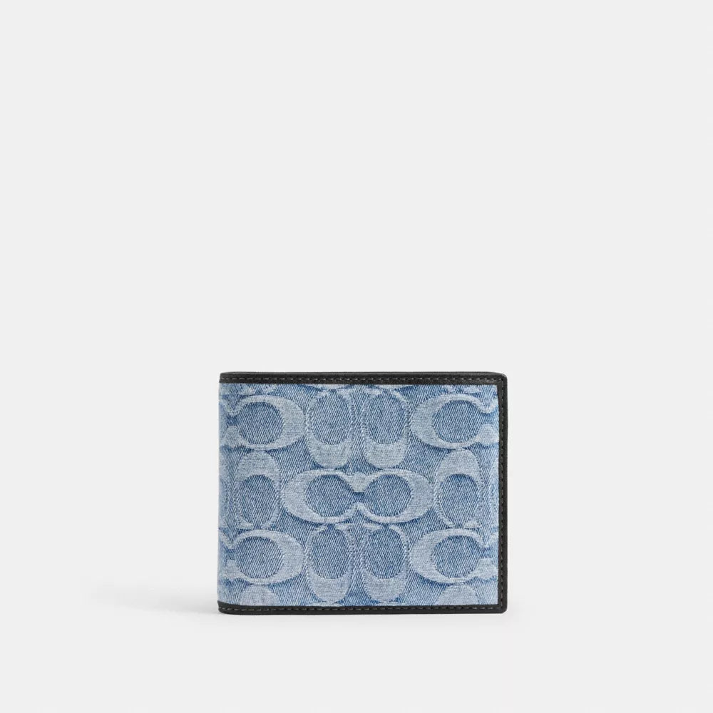 3-In-1 Wallet In Loved Signature Denim - Denim/Light Indigo