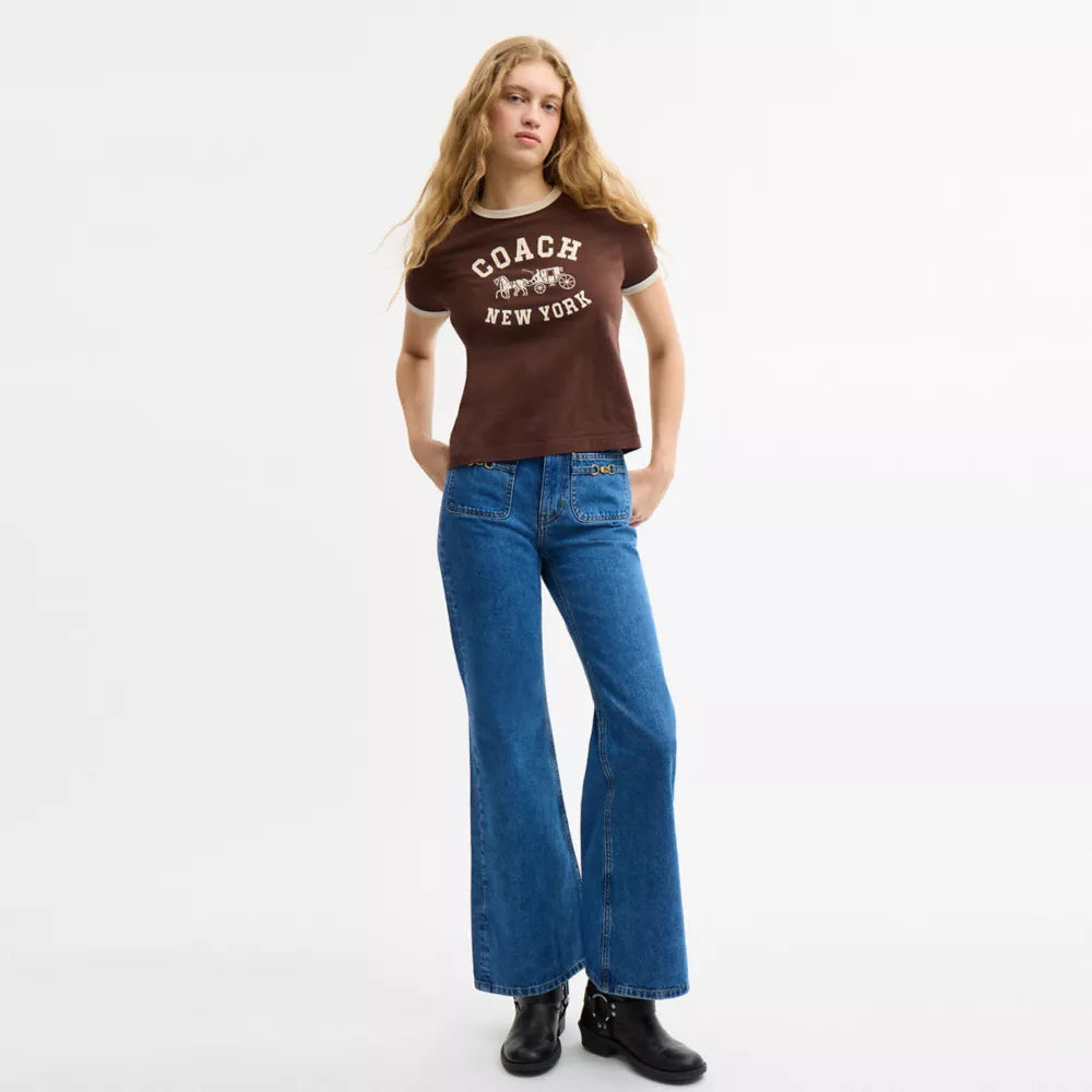 Sculpted C Denim Pants In Organic Cotton - MEDIUM BLUE