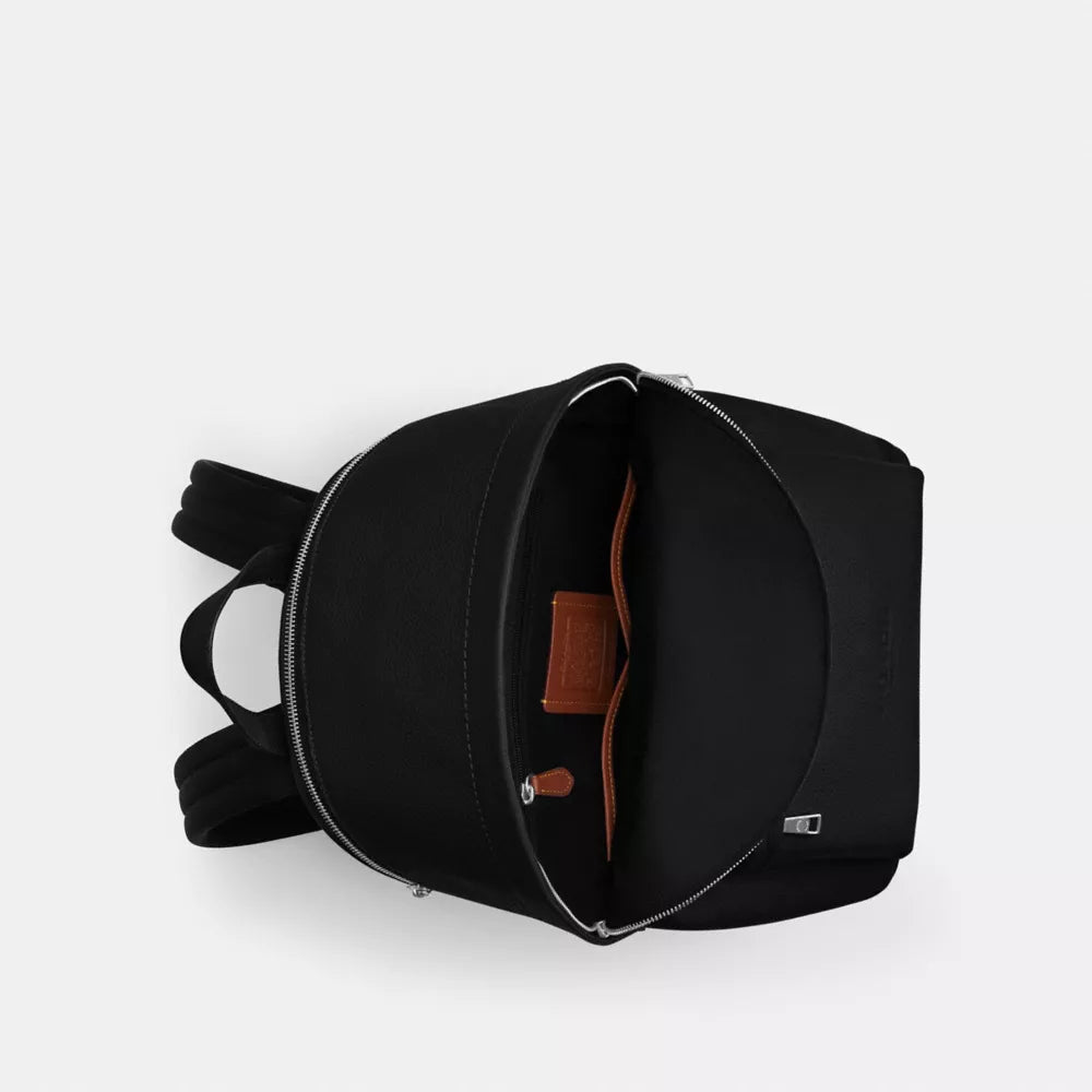 Taylor Backpack - Pebbled Leather/Silver/Black