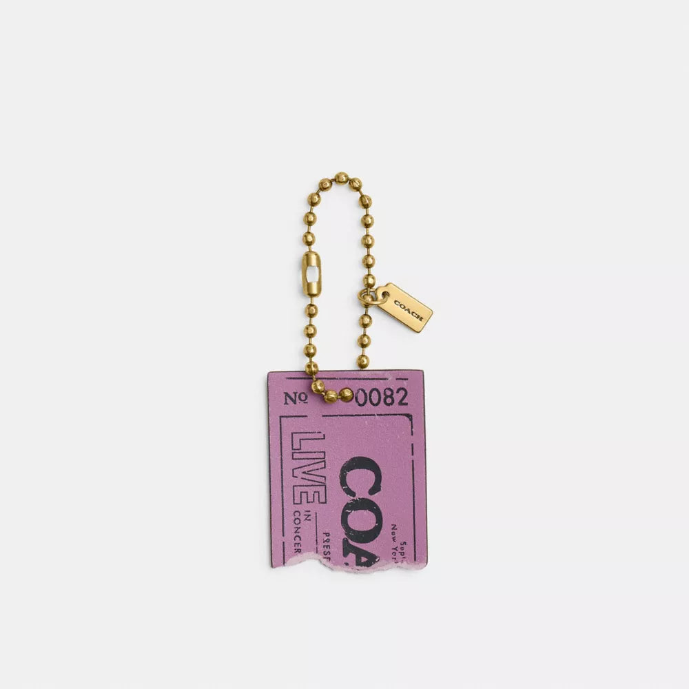 Live In Concert Concert Ticket Bag Charm - Brass/Lilac