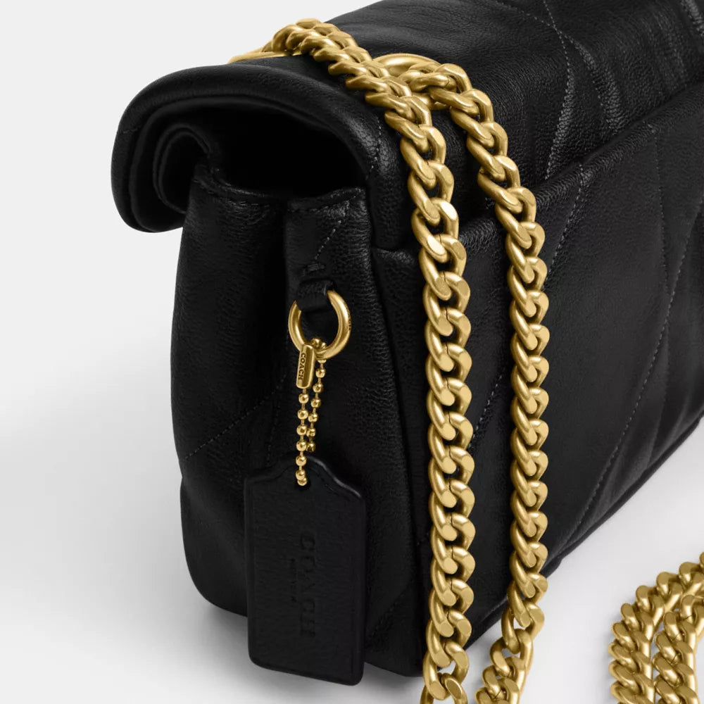 Tabby Shoulder Bag 26 With Quilting - Brass/Black