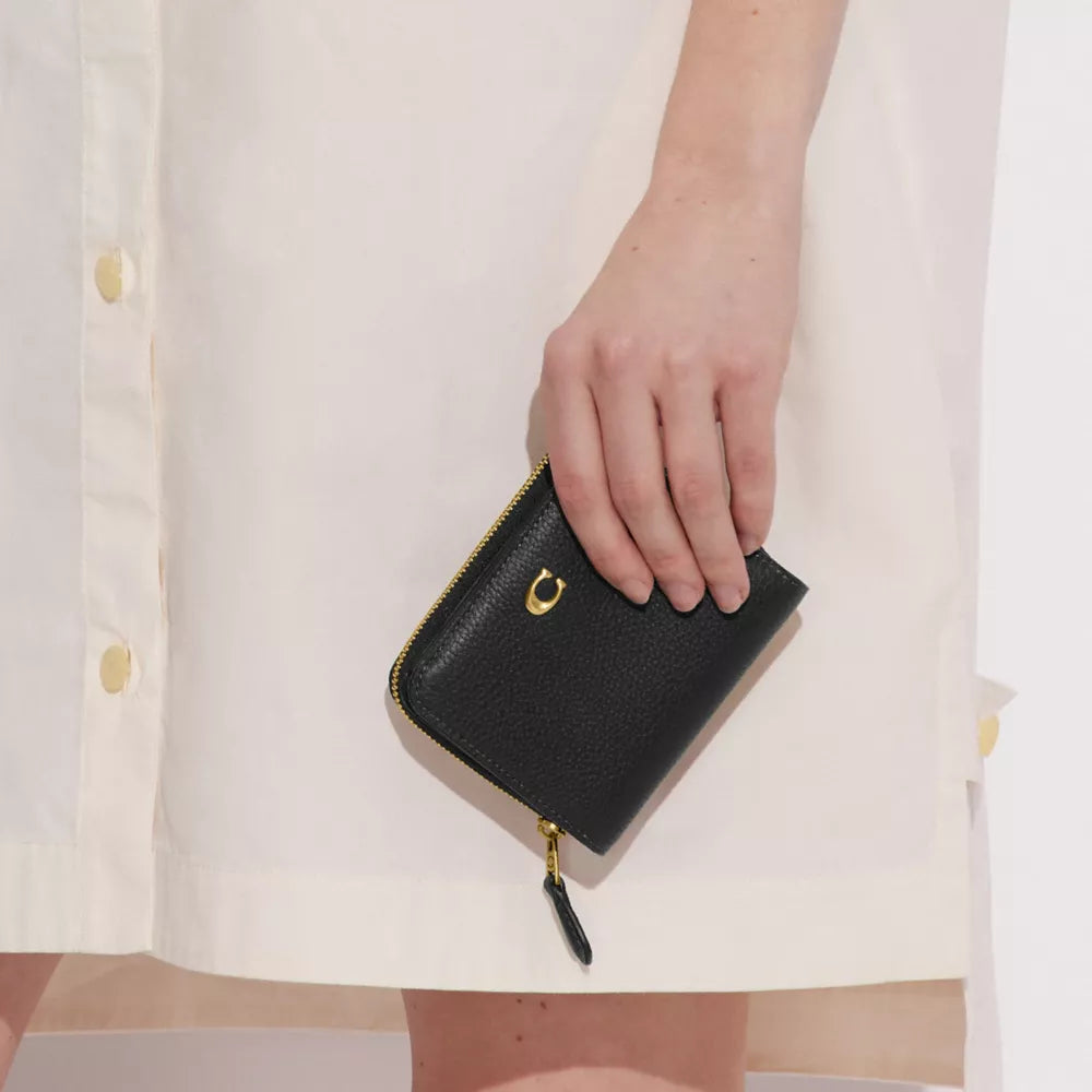 Essential Billfold Wallet - Pebble Leather/Brass/Black