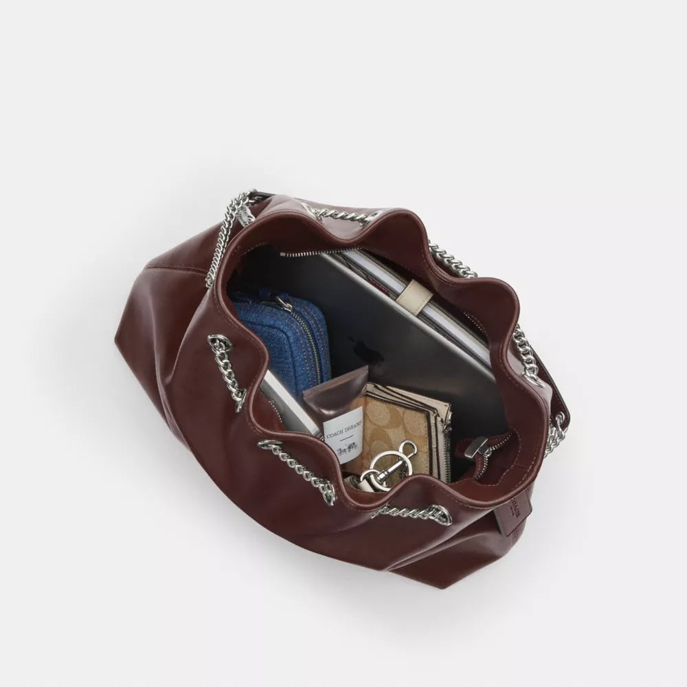 Evelyn Shoulder Bag - Silver/Maple