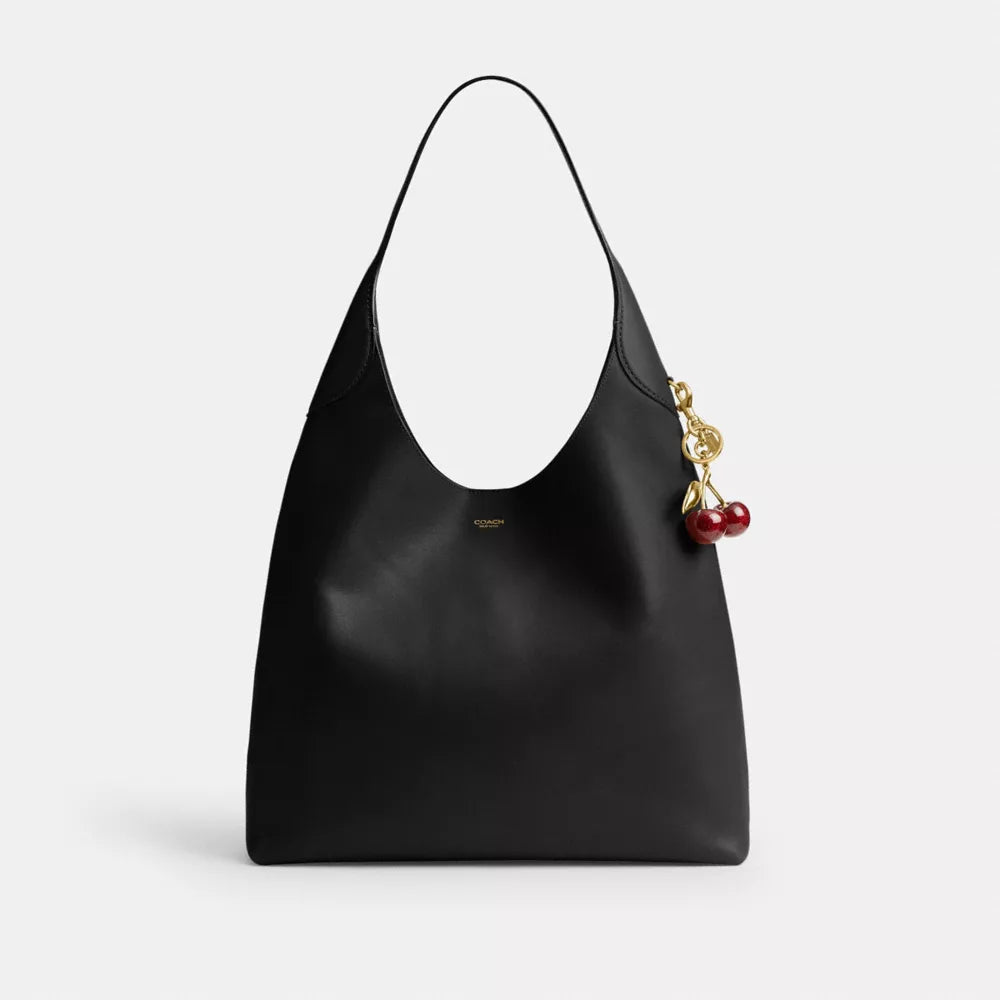 Brooklyn Shoulder Bag 39 - Smooth Leather/Brass/Black