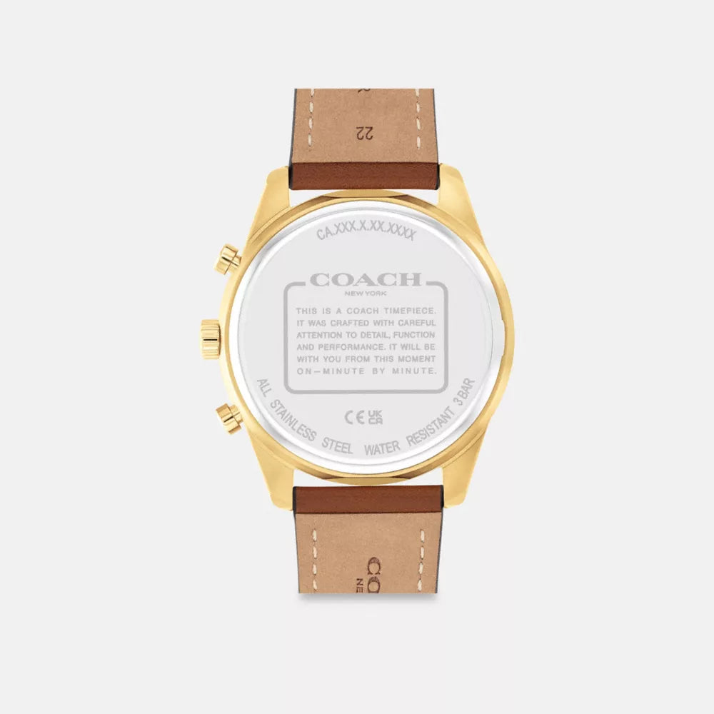 Cole Chronograph Watch, 44MM - Saddle