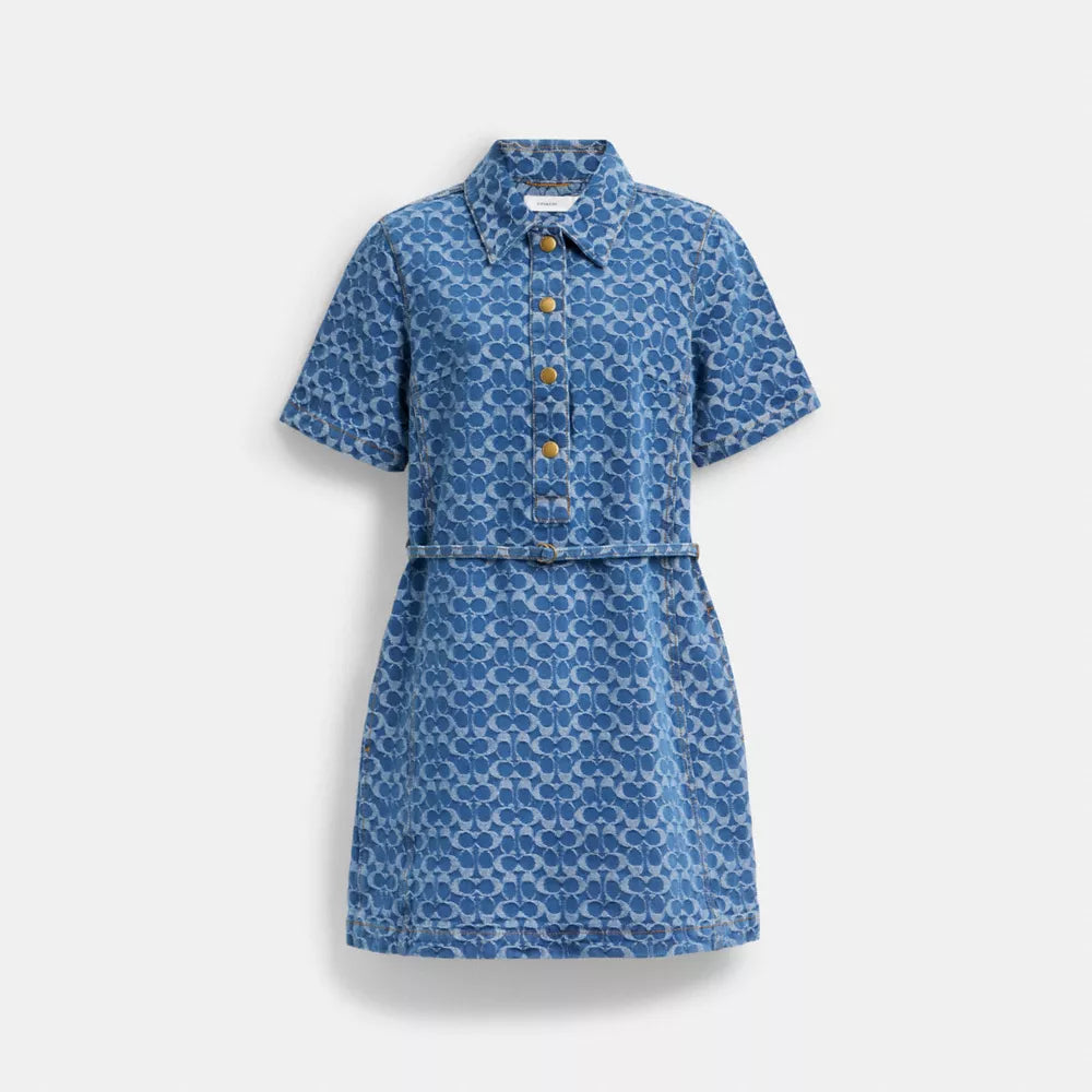 Signature Denim Dress In Organic Cotton - Medium Blue