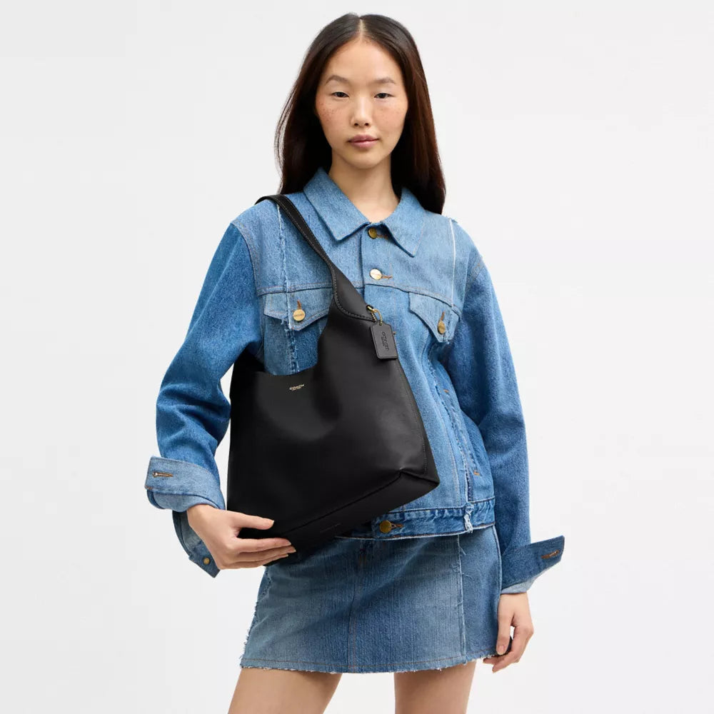 Brooklyn Shoulder Bag 34 - Natural Grain Leather/Brass/Black