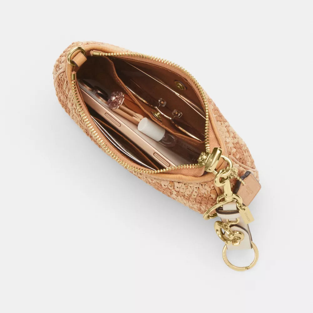Teri Mini Crossbody Bag With Gingham Print - Straw/Gold/Tan