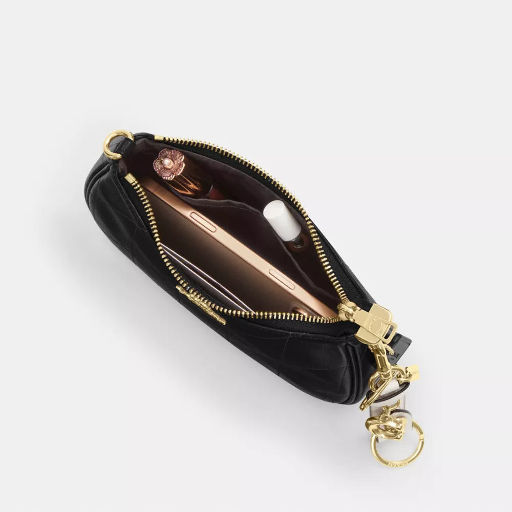Teri Mini Crossbody Bag With Quilting - Gold/Black