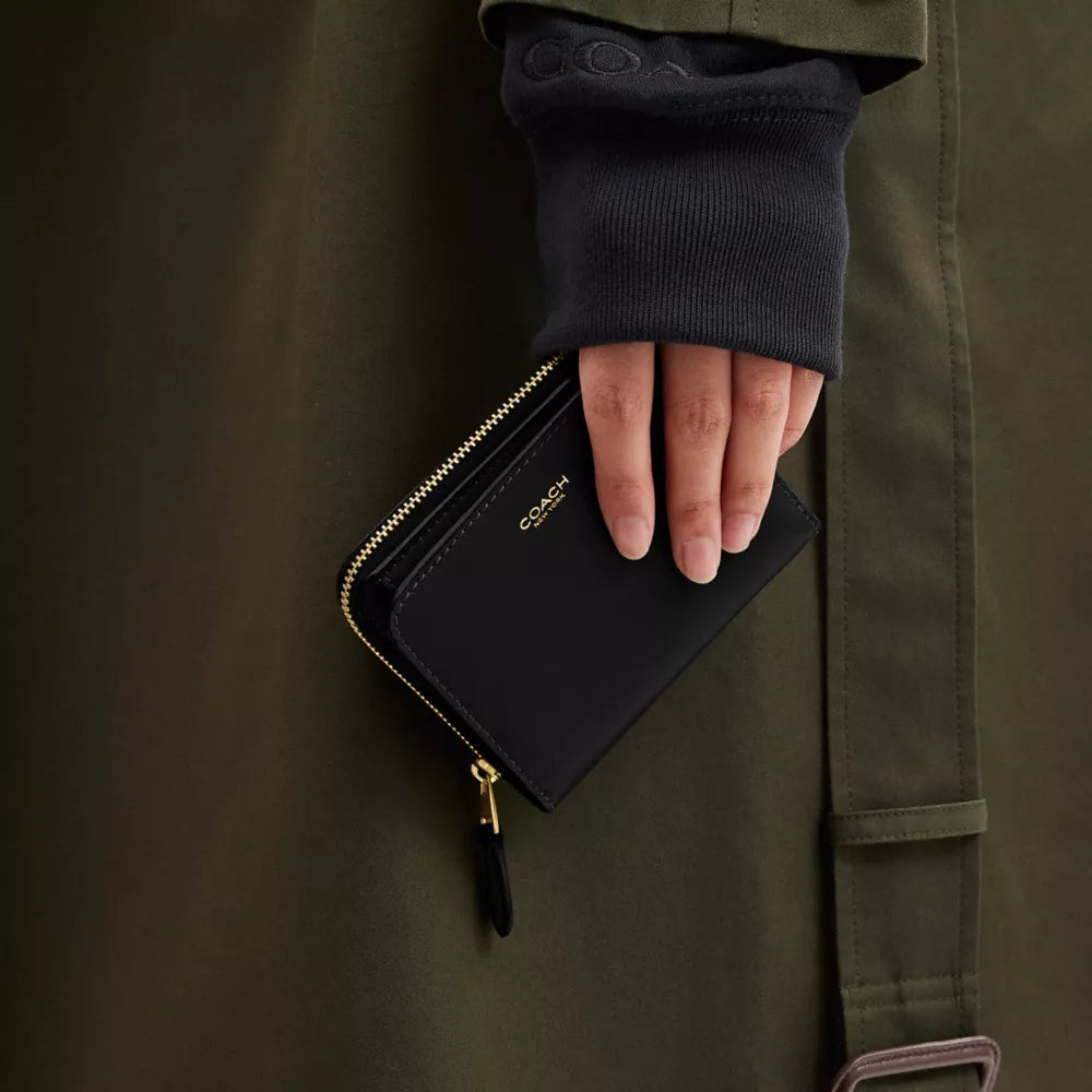New York Billfold Wallet - Smooth Leather/Brass/Black
